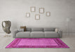 Machine Washable Persian Pink Traditional Rug in a Living Room, wshtr1580pnk