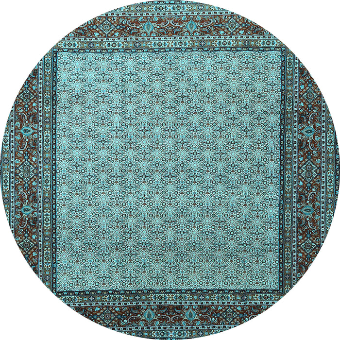Round Persian Light Blue Traditional Rug, tr1580lblu