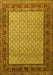 Machine Washable Persian Yellow Traditional Rug, wshtr1580yw