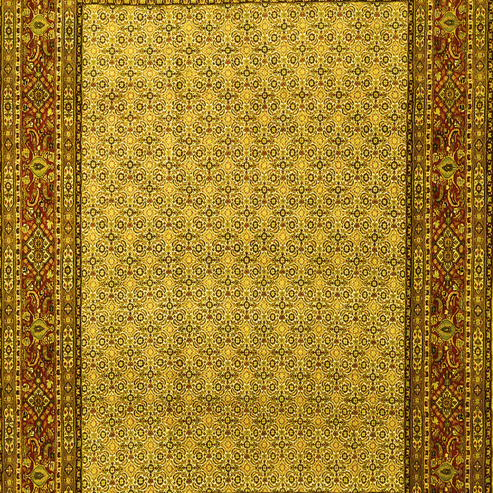Machine Washable Persian Yellow Traditional Rug, wshtr1580yw