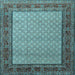 Square Machine Washable Persian Light Blue Traditional Rug, wshtr1580lblu