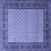 Square Persian Blue Traditional Rug, tr1580blu
