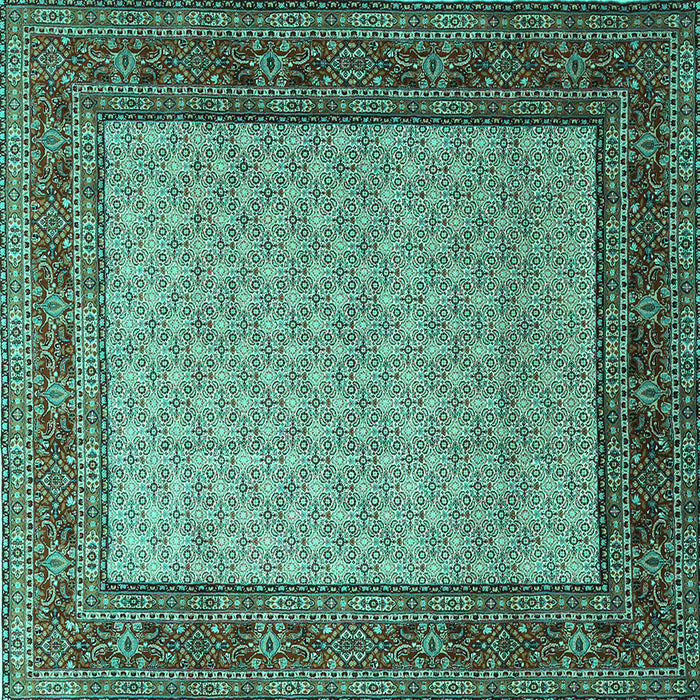Square Persian Turquoise Traditional Rug, tr1580turq