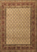 Machine Washable Persian Brown Traditional Rug, wshtr1580brn