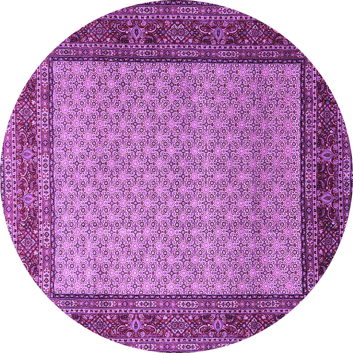 Round Persian Purple Traditional Rug, tr1580pur