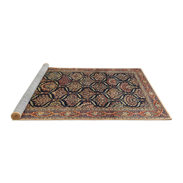 Sideview of Machine Washable Traditional Bakers Brown Rug, wshtr1581