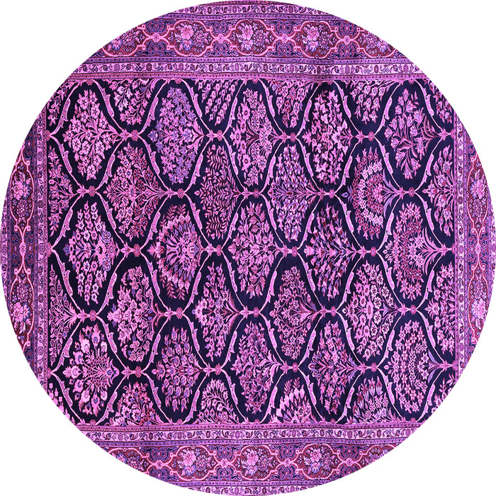 Round Persian Purple Traditional Rug, tr1581pur