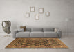 Machine Washable Persian Brown Traditional Rug in a Living Room,, wshtr1581brn