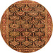 Square Persian Orange Traditional Rug, tr1581org