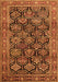 Serging Thickness of Machine Washable Persian Orange Traditional Area Rugs, wshtr1581org