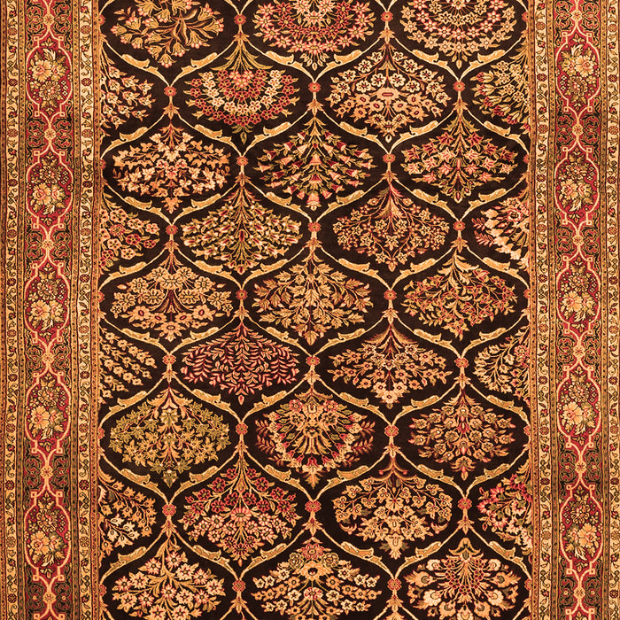 Serging Thickness of Machine Washable Persian Orange Traditional Area Rugs, wshtr1581org