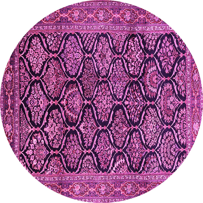 Round Persian Pink Traditional Rug, tr1581pnk