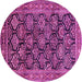 Round Persian Pink Traditional Rug, tr1581pnk