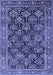 Machine Washable Persian Blue Traditional Rug, wshtr1581blu