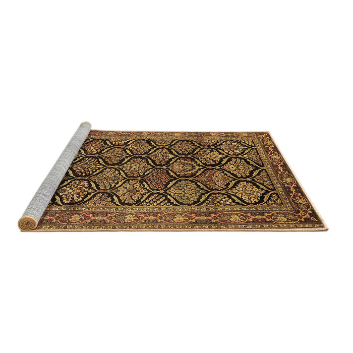 Sideview of Machine Washable Persian Brown Traditional Rug, wshtr1581brn