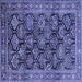 Square Persian Blue Traditional Rug, tr1581blu