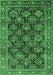 Machine Washable Persian Emerald Green Traditional Area Rugs, wshtr1581emgrn