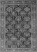 Serging Thickness of Machine Washable Persian Gray Traditional Rug, wshtr1581gry