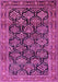 Machine Washable Persian Pink Traditional Rug, wshtr1581pnk