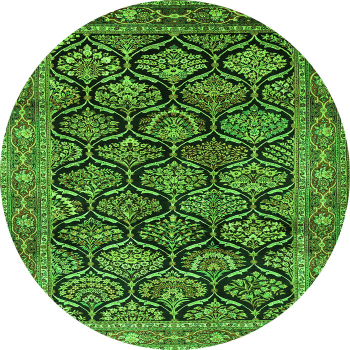 Square Persian Green Traditional Rug, tr1581grn