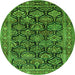 Square Persian Green Traditional Rug, tr1581grn
