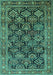 Machine Washable Persian Turquoise Traditional Area Rugs, wshtr1581turq