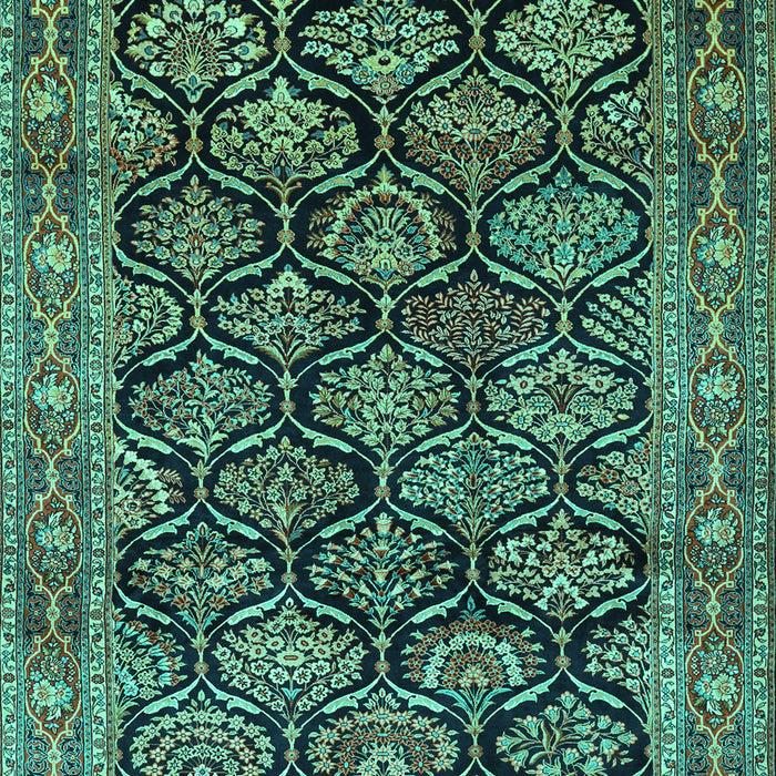 Machine Washable Persian Turquoise Traditional Area Rugs, wshtr1581turq