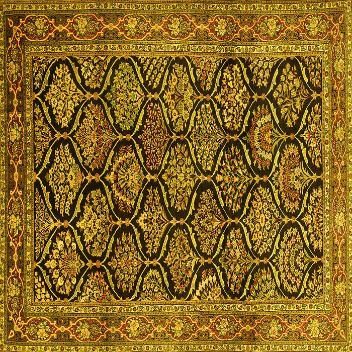 Square Persian Yellow Traditional Rug, tr1581yw