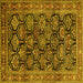 Square Persian Yellow Traditional Rug, tr1581yw