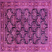 Square Machine Washable Persian Pink Traditional Rug, wshtr1581pnk