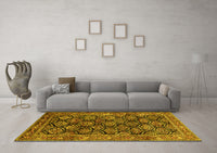 Machine Washable Persian Yellow Traditional Rug, wshtr1581yw