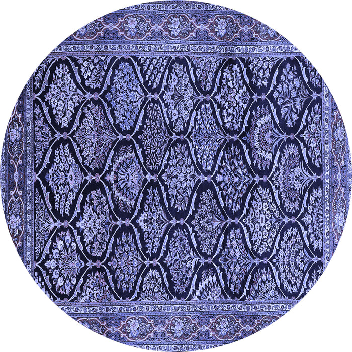 Round Persian Blue Traditional Rug, tr1581blu