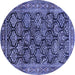 Round Persian Blue Traditional Rug, tr1581blu