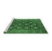 Sideview of Machine Washable Persian Emerald Green Traditional Area Rugs, wshtr1581emgrn