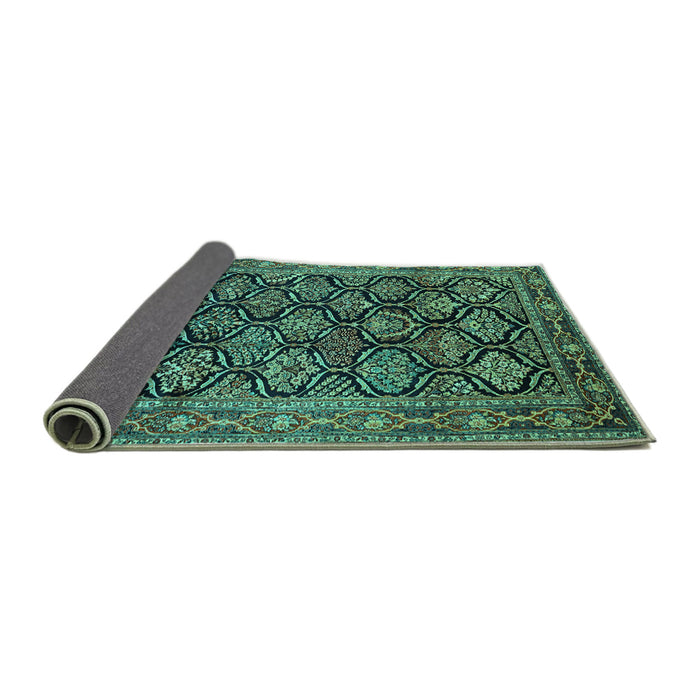 Sideview of Persian Turquoise Traditional Rug, tr1581turq