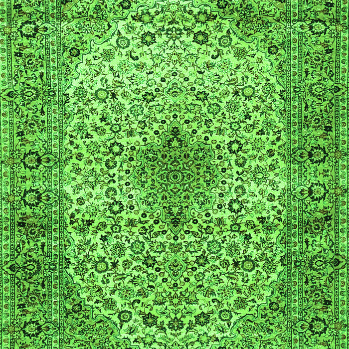 Serging Thickness of Machine Washable Medallion Green Traditional Area Rugs, wshtr1582grn