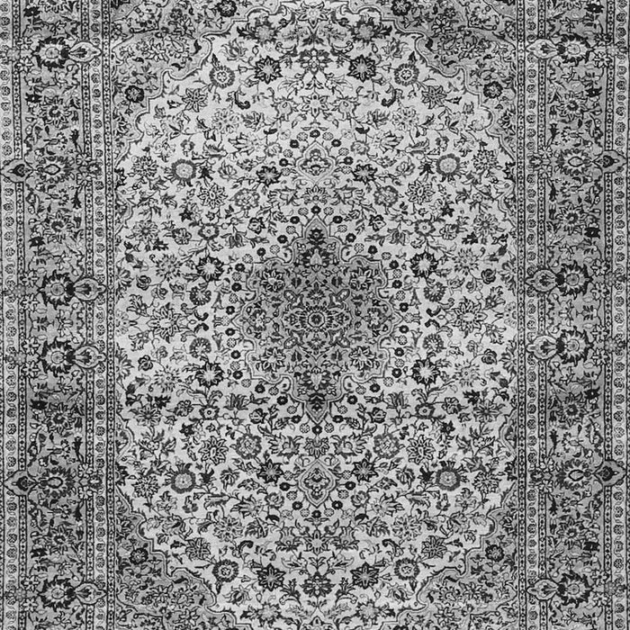 Serging Thickness of Machine Washable Medallion Gray Traditional Rug, wshtr1582gry