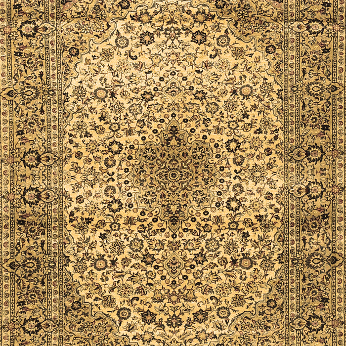 Machine Washable Medallion Brown Traditional Rug, wshtr1582brn