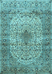 Medallion Light Blue Traditional Rug, tr1582lblu