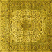 Square Medallion Yellow Traditional Rug, tr1582yw