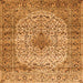 Serging Thickness of Medallion Orange Traditional Rug, tr1582org