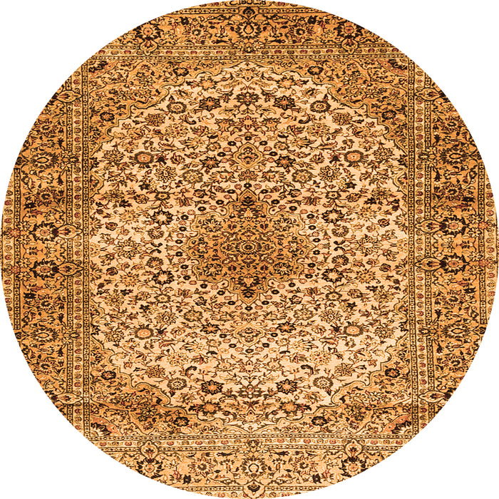 Square Medallion Orange Traditional Rug, tr1582org