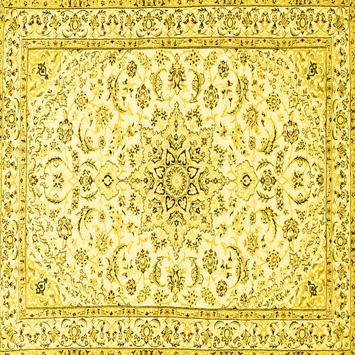 Square Medallion Yellow Traditional Rug, tr1583yw