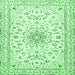 Square Medallion Emerald Green Traditional Rug, tr1583emgrn