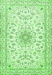 Medallion Green Traditional Rug, tr1583grn