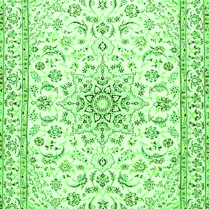 Medallion Green Traditional Rug, tr1583grn