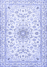 Medallion Blue Traditional Rug, tr1583blu