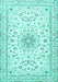 Medallion Turquoise Traditional Rug, tr1583turq