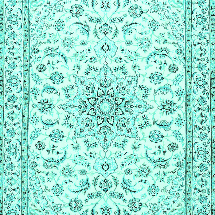 Medallion Turquoise Traditional Rug, tr1583turq