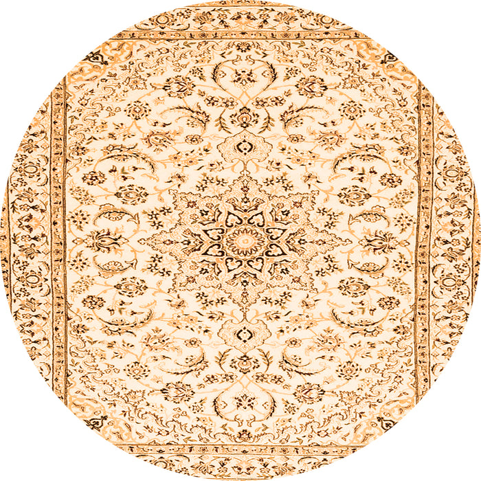 Machine Washable Medallion Orange Traditional Area Rugs, wshtr1583org